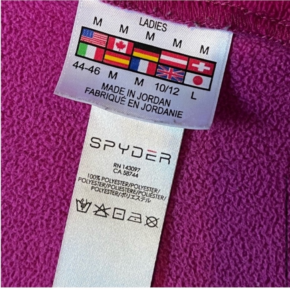 Spyder Core Sweater Zip up Jacket Pink Medium Zip Pockets - Picture 7 of 8